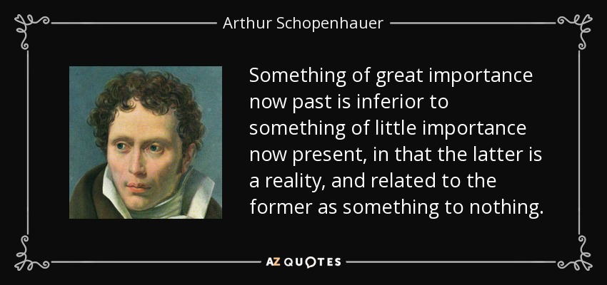Missing the point? + A Deep Dive into: Time [pt.2] – Schopenhauer’s idea that the past, future NOR the present can be enjoyed assumes that the past, present and future are actually things.