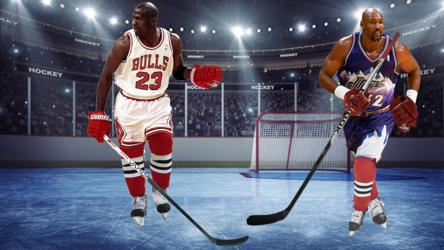 What’s Your Take? How Many Rings Would Karl Malone Have Won If He And Michael Jordan Had Played on the Same NHL Team?